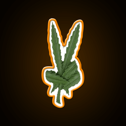 Peace Leaf Hemp Inspired Green Leaf Led Neon Sign Rgb Color - Shineneon