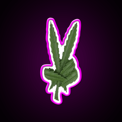 Peace Leaf Hemp Inspired Green Leaf Led Neon Sign Rgb Color - Shineneon