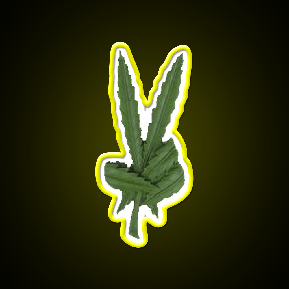 Peace Leaf Hemp Inspired Green Leaf Led Neon Sign Rgb Color - LED neon sign view 7