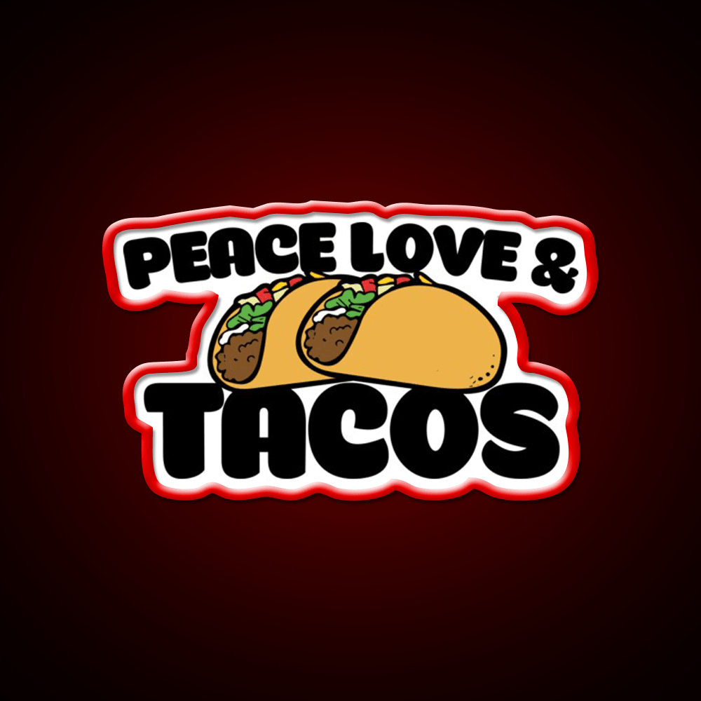 Peace Love And Taco Led Neon Sign Mexican Food Sign Rgb Color - Shineneon