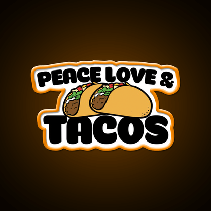 Peace Love And Taco Led Neon Sign Mexican Food Sign Rgb Color - Shineneon