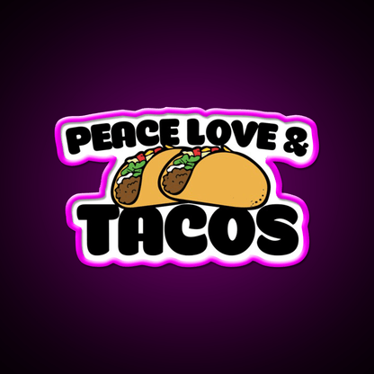 Peace Love And Taco Led Neon Sign Mexican Food Sign Rgb Color - Shineneon