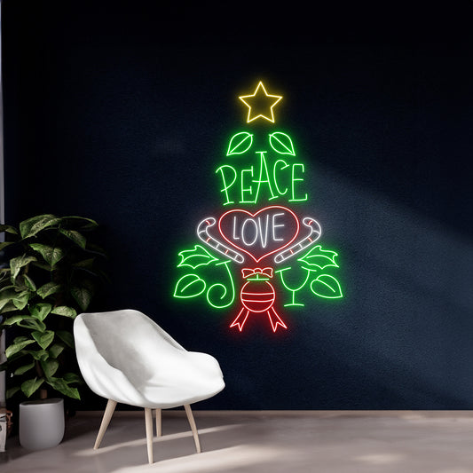 Peace Love Joy Neon Sign