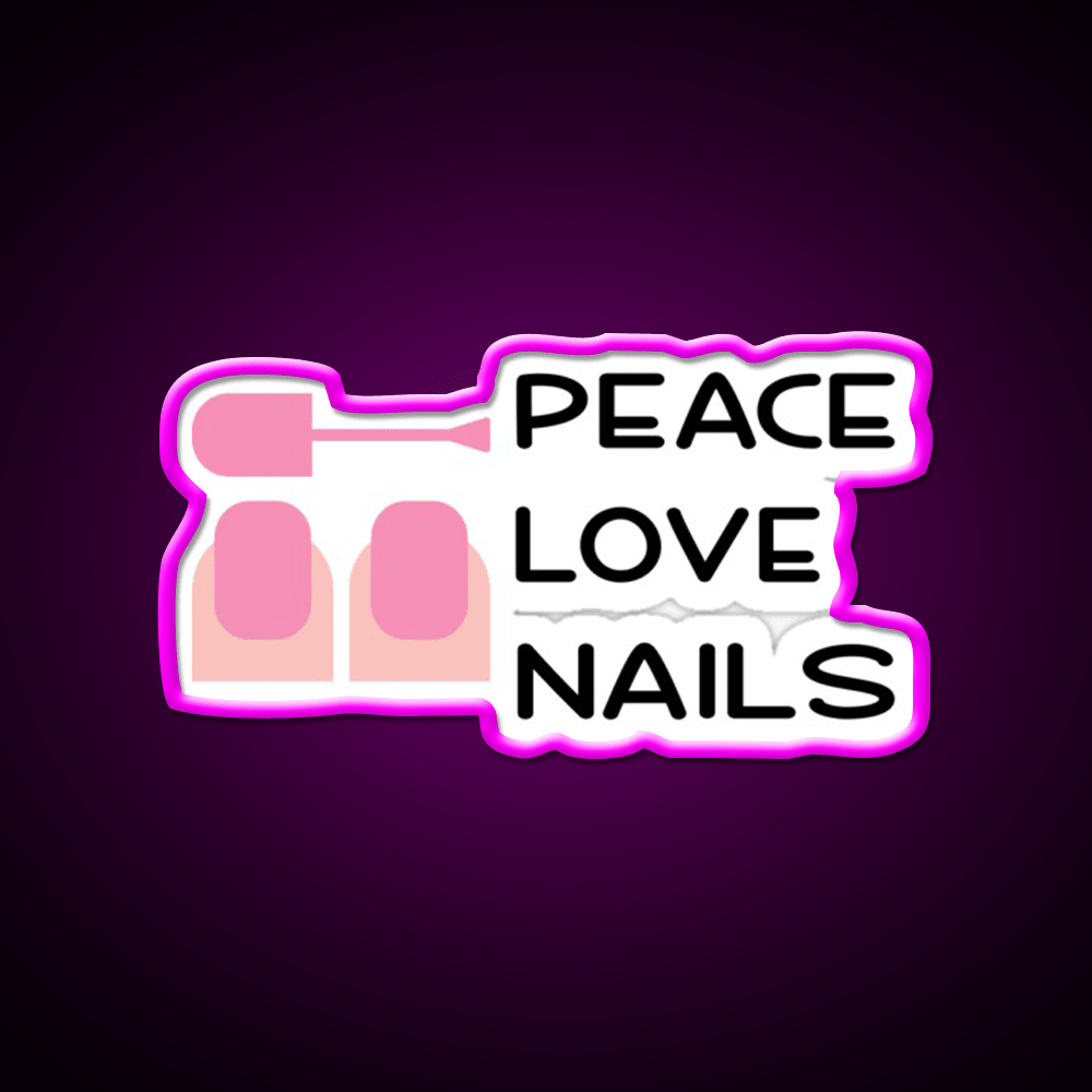 Peace Love Nail Salon Led Neon Sign Rgb Color - Shineneon