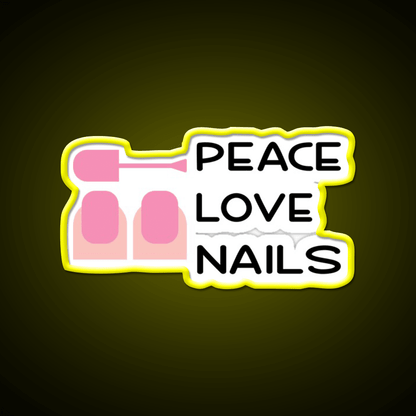 Peace Love Nail Salon Led Neon Sign Rgb Color - Shineneon