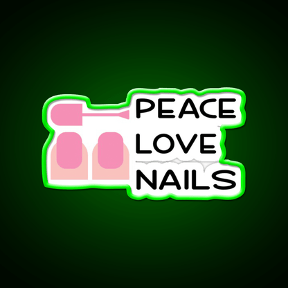 Peace Love Nail Salon Led Neon Sign Rgb Color - Shineneon