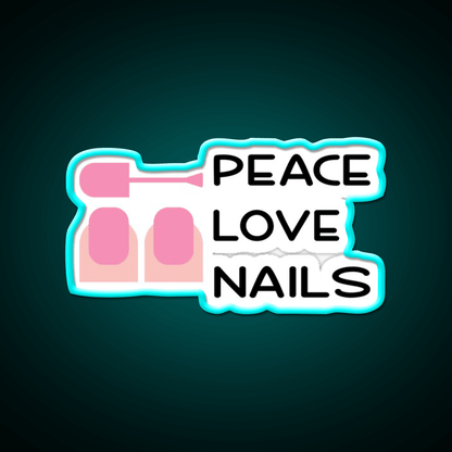 Peace Love Nail Salon Led Neon Sign Rgb Color - Shineneon