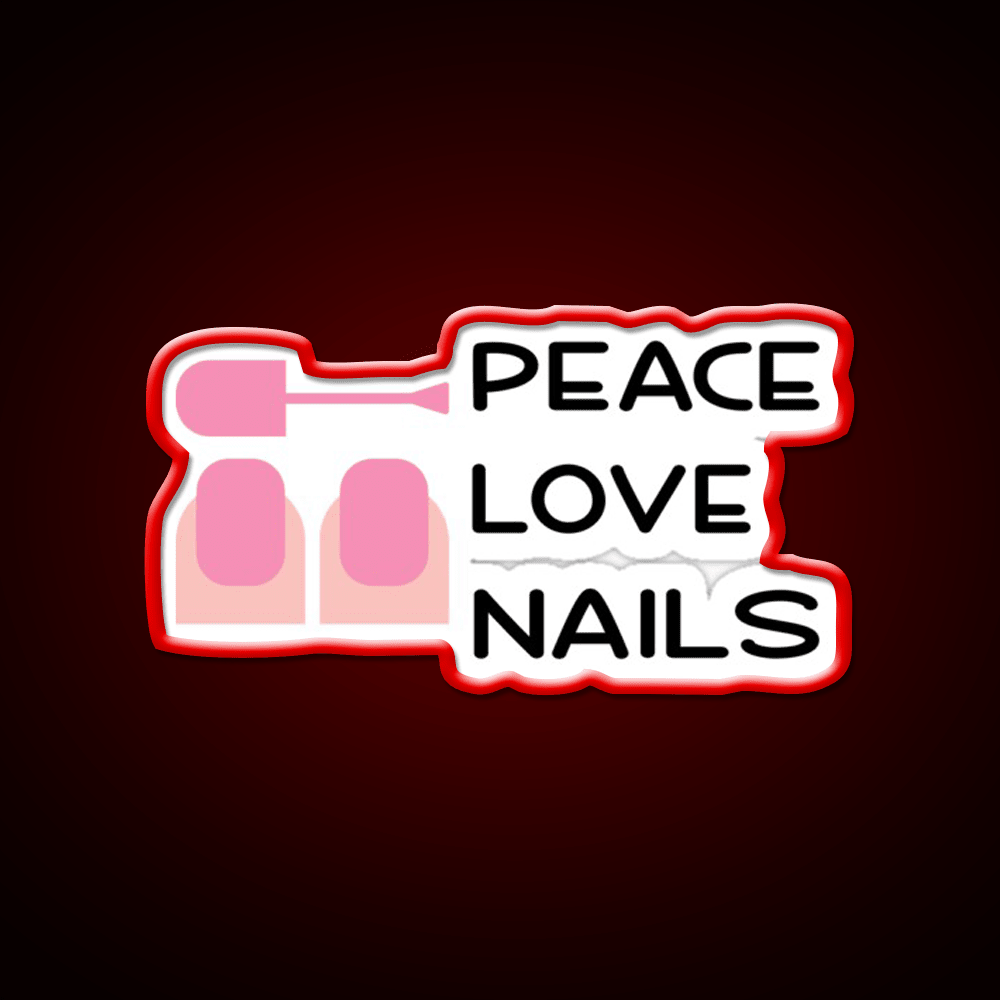 Peace Love Nail Salon Led Neon Sign Rgb Color - Shineneon