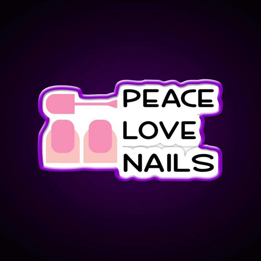 Peace Love Nail Salon Led Neon Sign Rgb Color - Shineneon