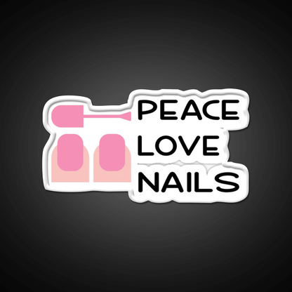 Peace Love Nail Salon Led Neon Sign Rgb Color - Shineneon