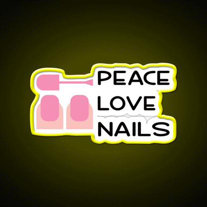 Peace Love Nail Salon Led Neon Sign Rgb Color - Custom LED neon sign front view