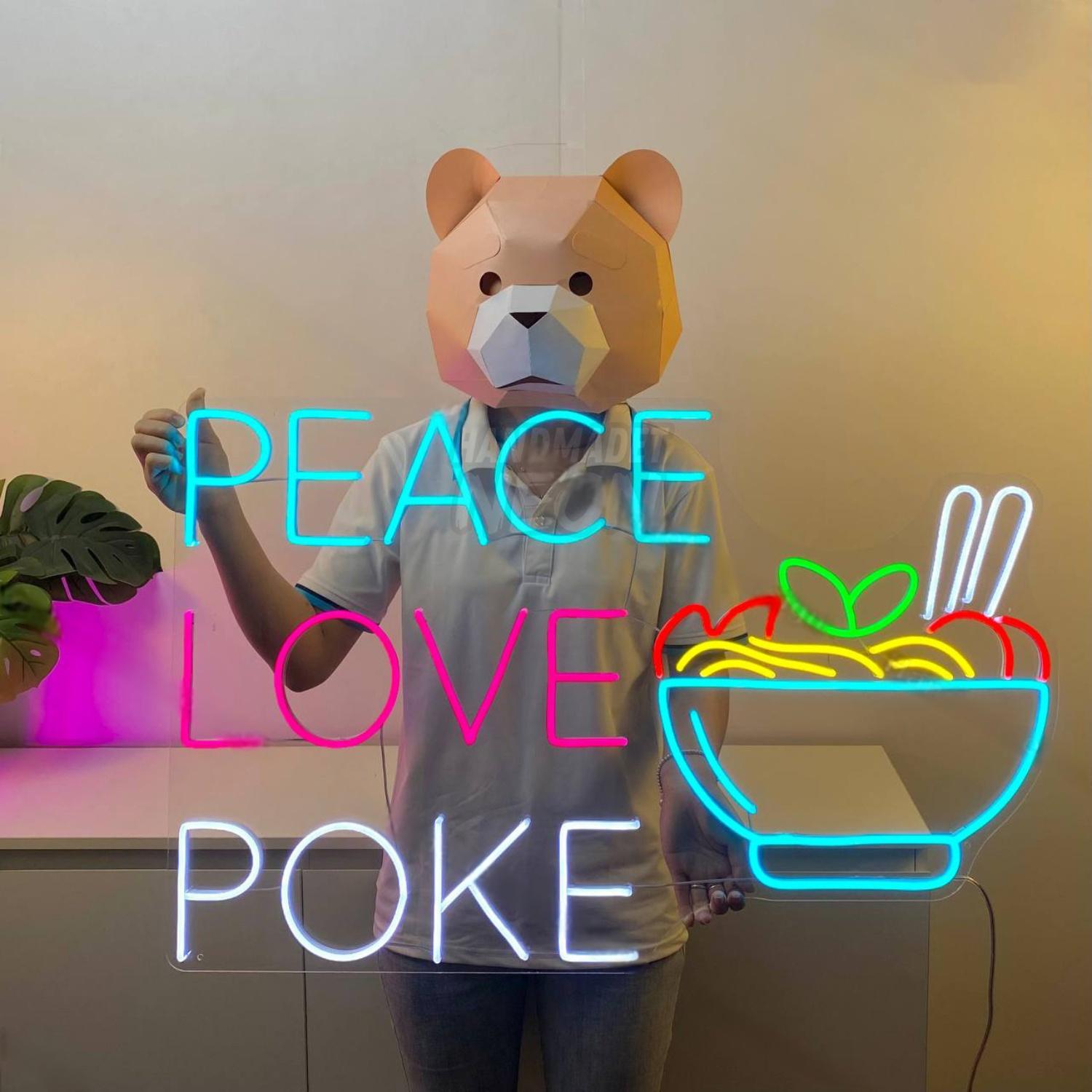 Peace Love Poke Led Neon Sign Food Led Neon Sign | Shineneon