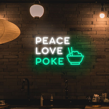 Peace Love Poke Led Neon Signs Wall Art Neon Led Sign | Shineneon