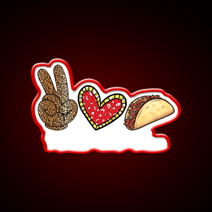 Peace Love Taco Funny Cinco De Mayo Mexican Taco Led Neon Sign Rgb Color - Shineneon