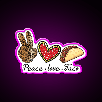 Peace Love Taco Led Neon Sign Mexican Food Sign Rgb Color - Shineneon