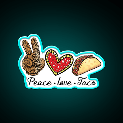 Peace Love Taco Led Neon Sign Mexican Food Sign Rgb Color - Shineneon