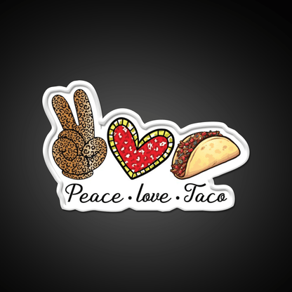 Peace Love Taco Led Neon Sign Mexican Food Sign Rgb Color - Shineneon