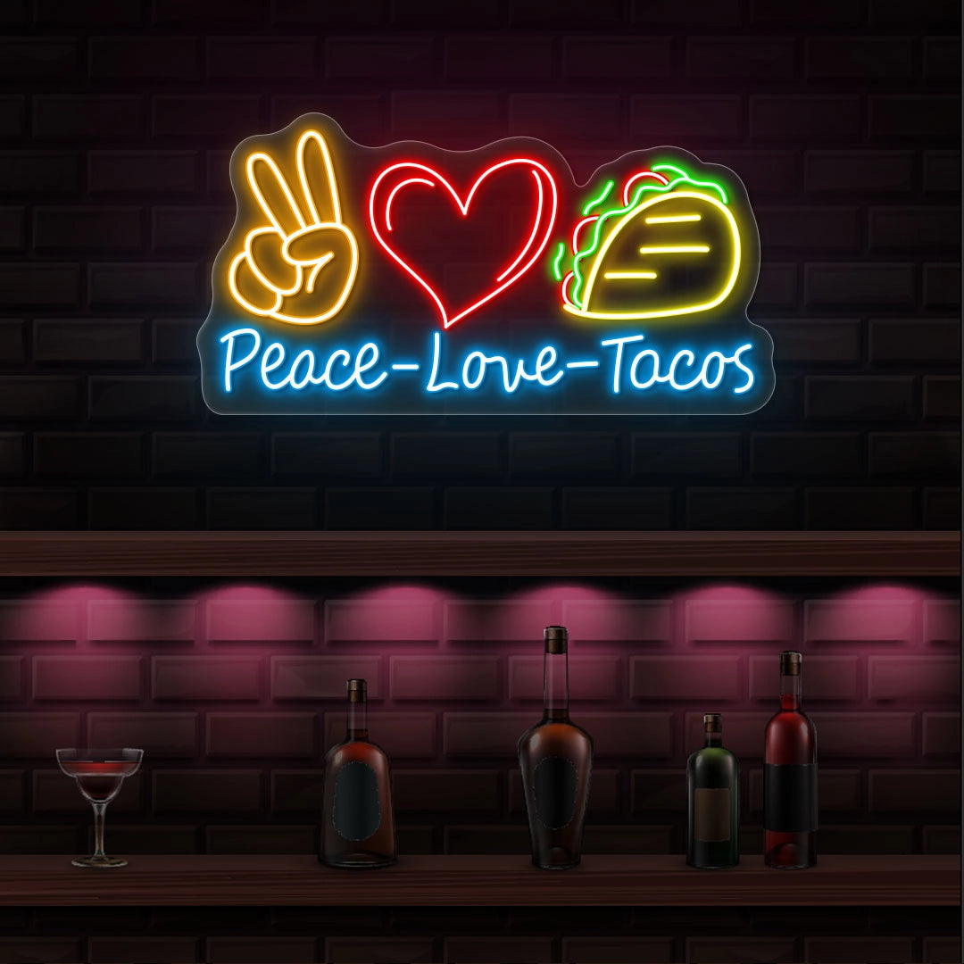 Peace Love Tacos Led Neon Sign | Shineneon