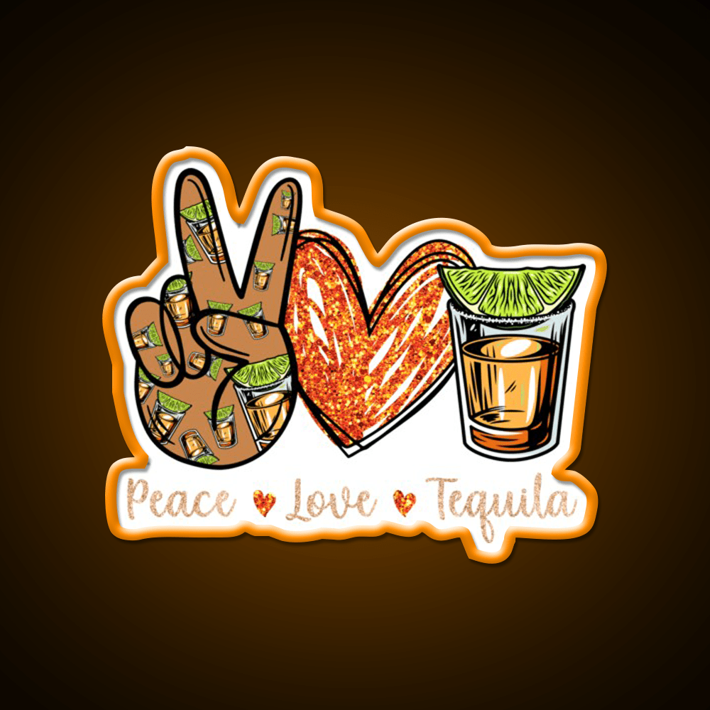 Peace Love Tequila Drinking Alcohol Lover Party Drink Tequila Led Neon Sign Rgb Color - Shineneon