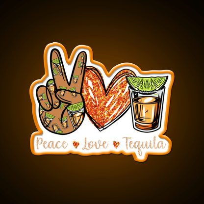 Peace Love Tequila Drinking Alcohol Lover Party Drink Tequila Led Neon Sign Rgb Color - Shineneon