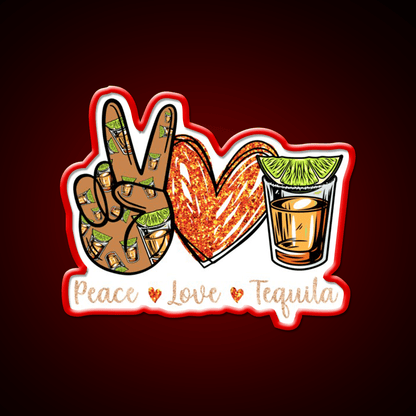 Peace Love Tequila Drinking Alcohol Lover Party Drink Tequila Led Neon Sign Rgb Color - Shineneon