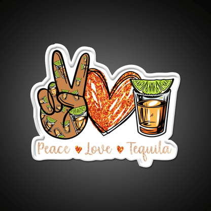 Peace Love Tequila Drinking Alcohol Lover Party Drink Tequila Led Neon Sign Rgb Color - Shineneon