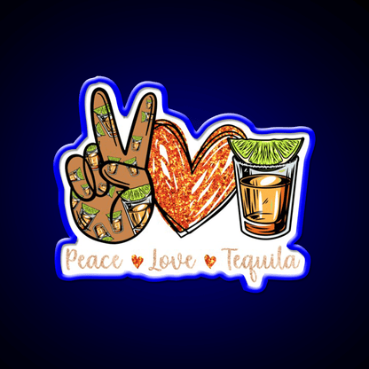 Peace Love Tequila Drinking Alcohol Lover Party Drink Tequila Led Neon Sign Rgb Color - Shineneon