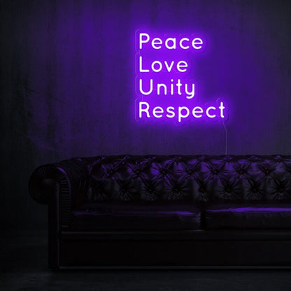 Peace Love Unity Respect Plur Led Neon Sign | Shineneon