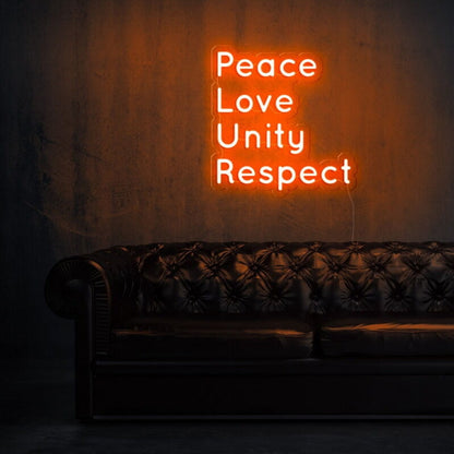 Peace Love Unity Respect Plur Led Neon Sign | Shineneon