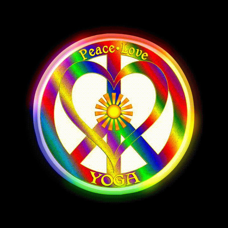 Peace Love Yoga Led Neon Sign For Wellness Space Rgb Color
