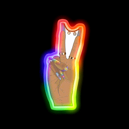 Peace Nail Salon Led Neon Sign Rgb Color - LED neon sign close-up detail