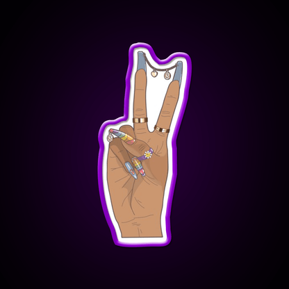 Peace Nail Salon Led Neon Sign Rgb Color - Shineneon