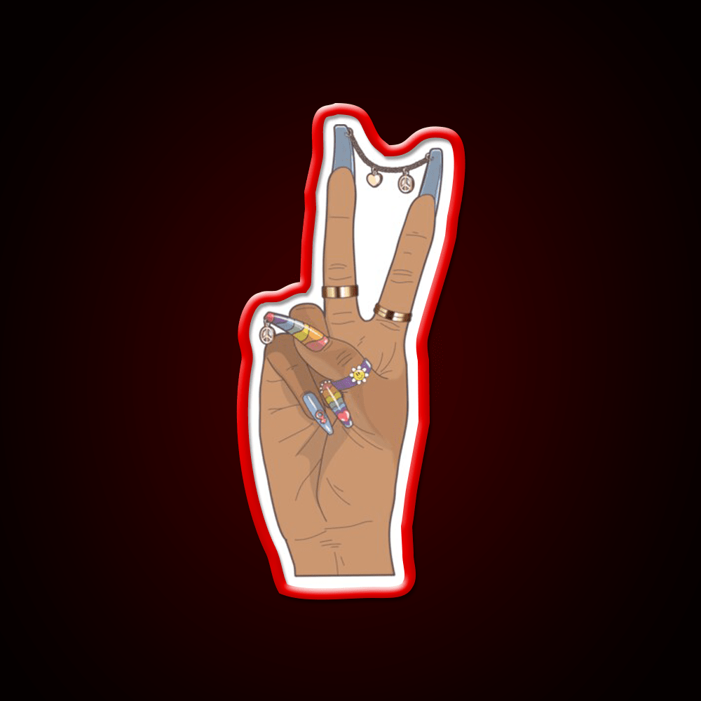 Peace Nail Salon Led Neon Sign Rgb Color - Shineneon