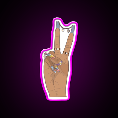 Peace Nail Salon Led Neon Sign Rgb Color - Shineneon