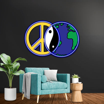 Peace On Earth Artwork Neon Wall Sign