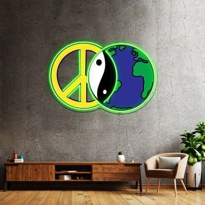 Peace On Earth Artwork Neon Wall Sign