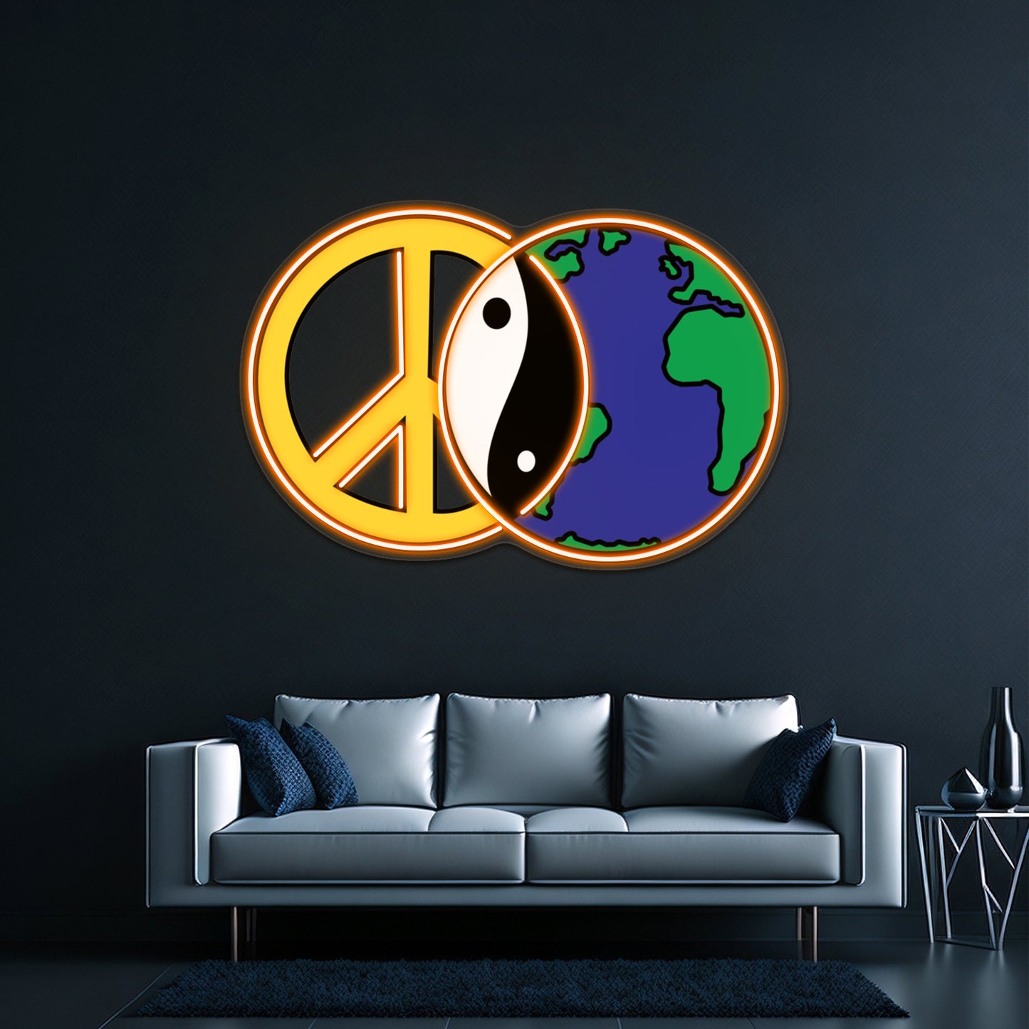 Peace On Earth Artwork Neon Wall Sign