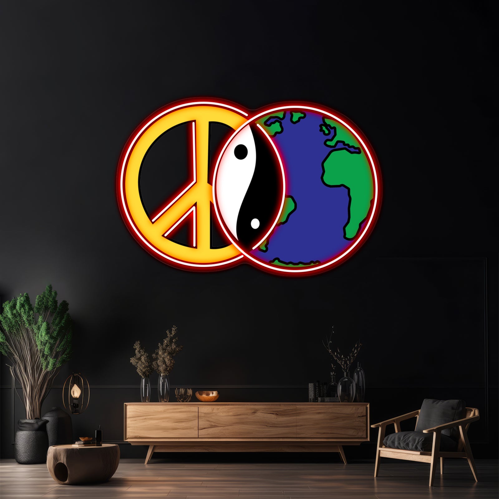 Peace On Earth Artwork Neon Wall Sign | Shineneon