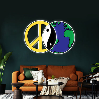 Peace On Earth Artwork Neon Wall Sign