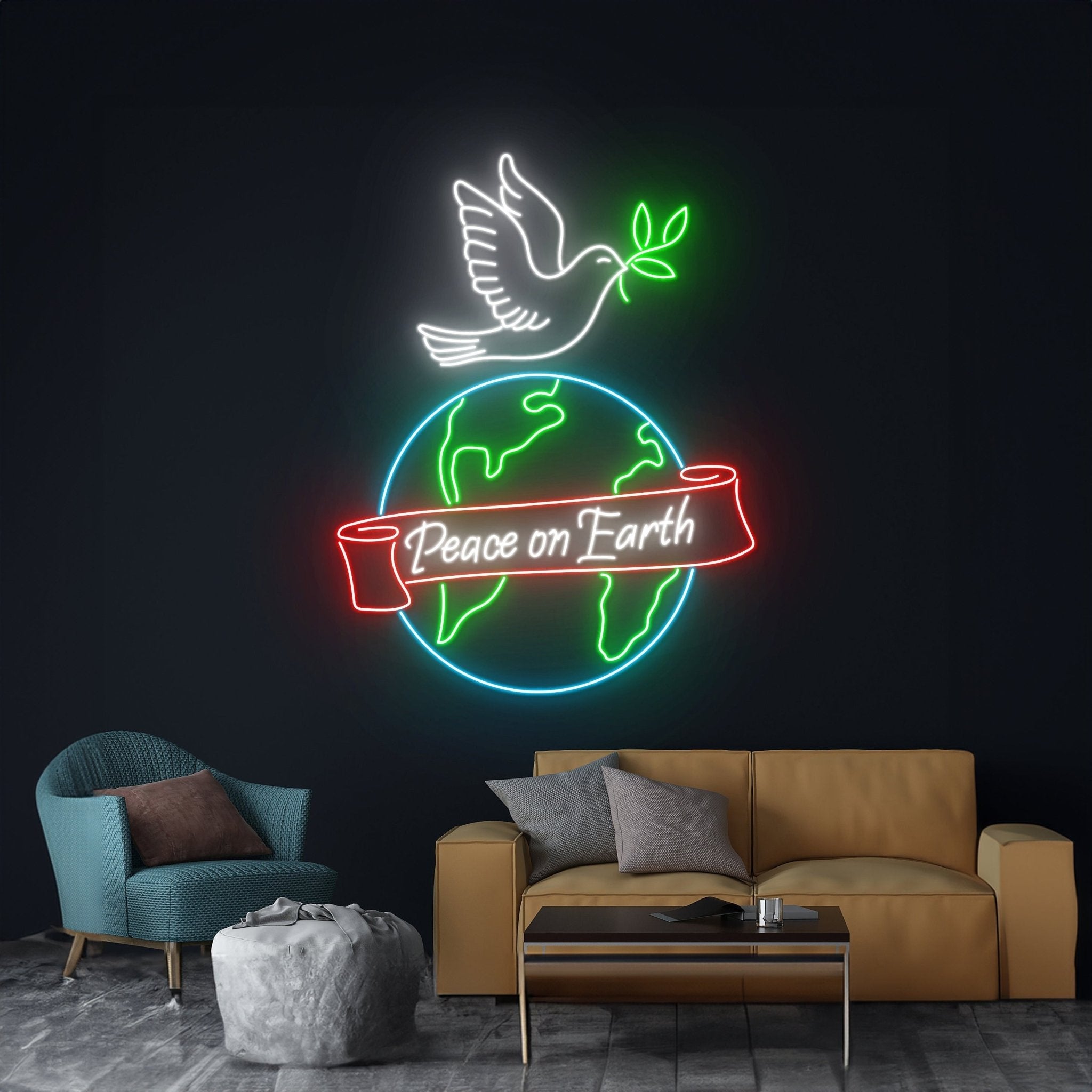Peace On Earth Dove Neon Sign - Shineneon