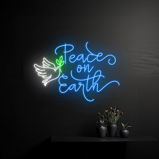 Peace On Earth Dove Neon Sign Flying Pigeon Led Light