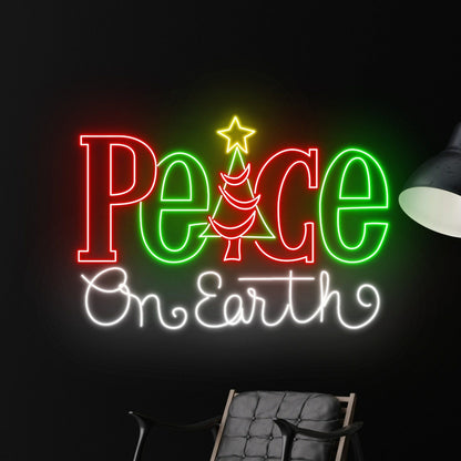 Peace On Earth Led Neon Sign Merry Christmas Led Light Decor | Shineneon