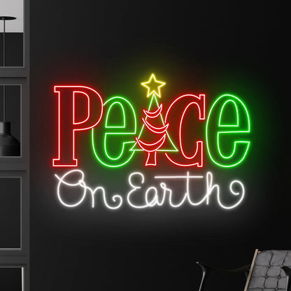 Peace On Earth Led Neon Sign Merry Christmas Led Light Decor | Shineneon