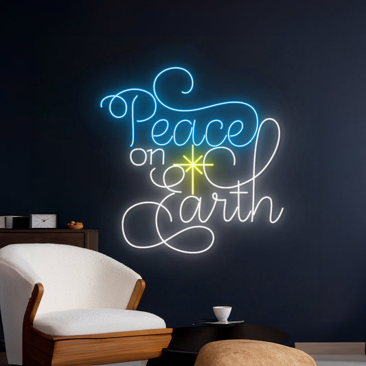 Peace On Earth Neon Sign Christmas Neon Light