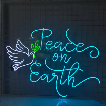 Peace On Earth With Dove Led Neon Sign | Shineneon