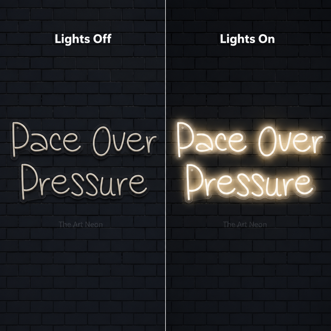 Peace Over Pressure Wall Decor LED Neon Sign - 06 Day Night Comparison