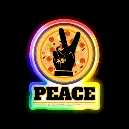 Peace Pizza Fast Food Led Neon Sign For Burger Place Rgb Color - LED neon sign close-up detail