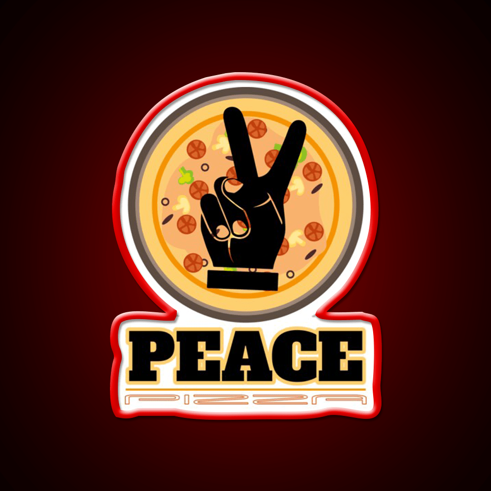 Peace Pizza Fast Food Led Neon Sign For Burger Place Rgb Color - Shineneon