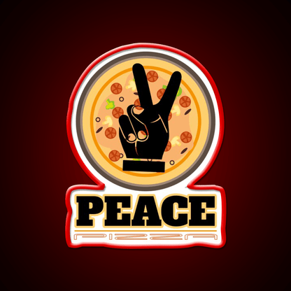 Peace Pizza Fast Food Led Neon Sign For Burger Place Rgb Color - Shineneon