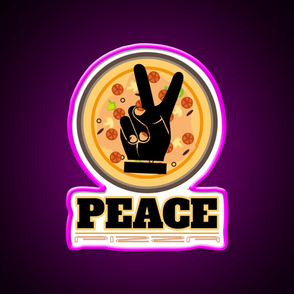 Peace Pizza Fast Food Led Neon Sign For Burger Place Rgb Color - Shineneon